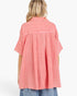Coral Cotton Gauze Oversized Shirt