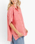 Coral Cotton Gauze Oversized Shirt