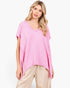 Pink Waffle Knit Oversized Top