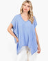 Light Blue Waffle Knit Oversized Top