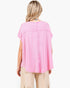 Pink Waffle Knit Oversized Top