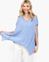 Light Blue Waffle Knit Oversized Top