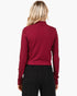 Wine Ribbed Turtleneck Top