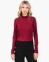 Wine Ribbed Turtleneck Top