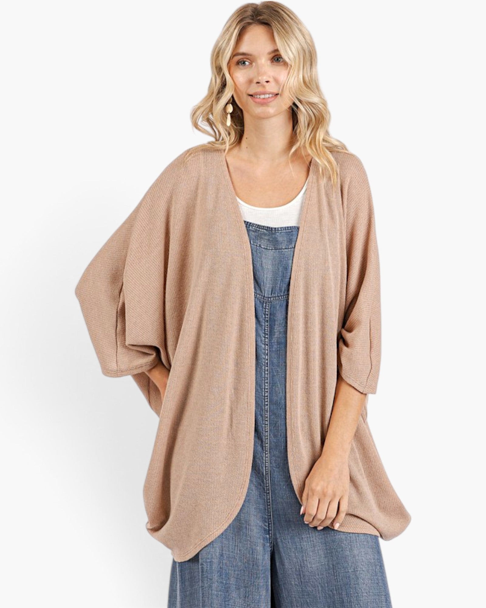 Camel Oversized Cocoon Cardigan
