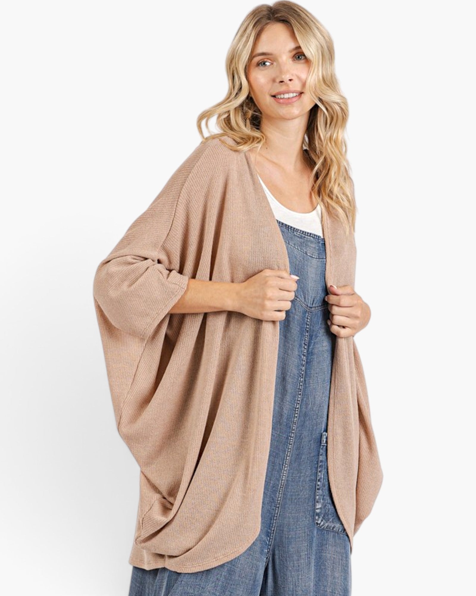 Camel Oversized Cocoon Cardigan