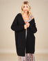 Cardigan long ouvert noir sur le devant
