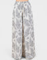 Floral patterned pants on a white background