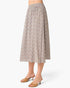 Taupe Geometric Print Flowy Midi Skirt