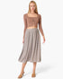 Taupe Geometric Print Flowy Midi Skirt