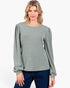 Sage Puff-Sleeve Knit Top