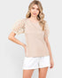 Taupe Daisy Sleeve Top