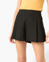 Black Pleated High-Rise Shorts