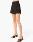 Black Pleated High-Rise Shorts