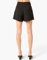 Black Pleated High-Rise Shorts