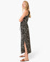 Black Floral Outline Drawstring Maxi Dress