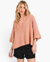 Rosewood Split-Neck Oversized Sweater
