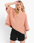 Rosewood Split-Neck Oversized Sweater