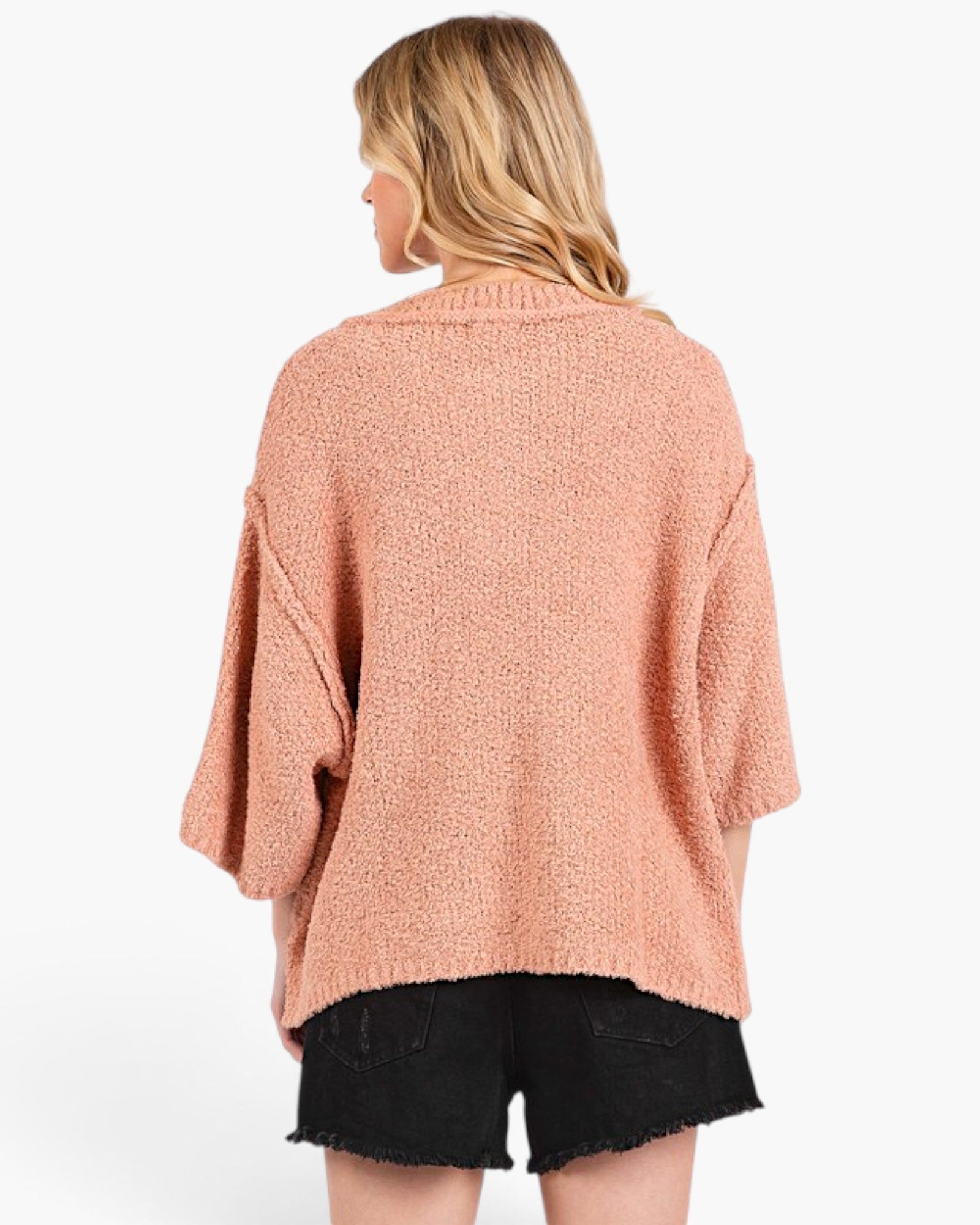 Rosewood Split-Neck Oversized Sweater