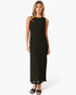 Black Textured Sleeveless Maxi Dress