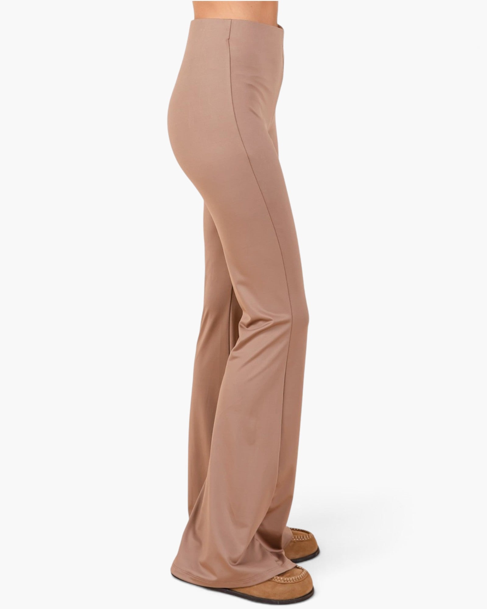 Mocha High-Rise Flare Pants