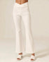 White wide-leg pants on a plain background