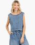 Medium Wash Cropped Denim Tank