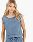 Medium Wash Cropped Denim Tank