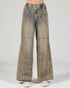 Wide-leg jeans on a white background