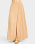 Beige wide-leg pants on a white background
