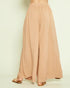 Beige wide-leg pants on a neutral background