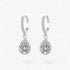 Silver 2 Carat Moissanite Teardrop Halo Drop Earrings