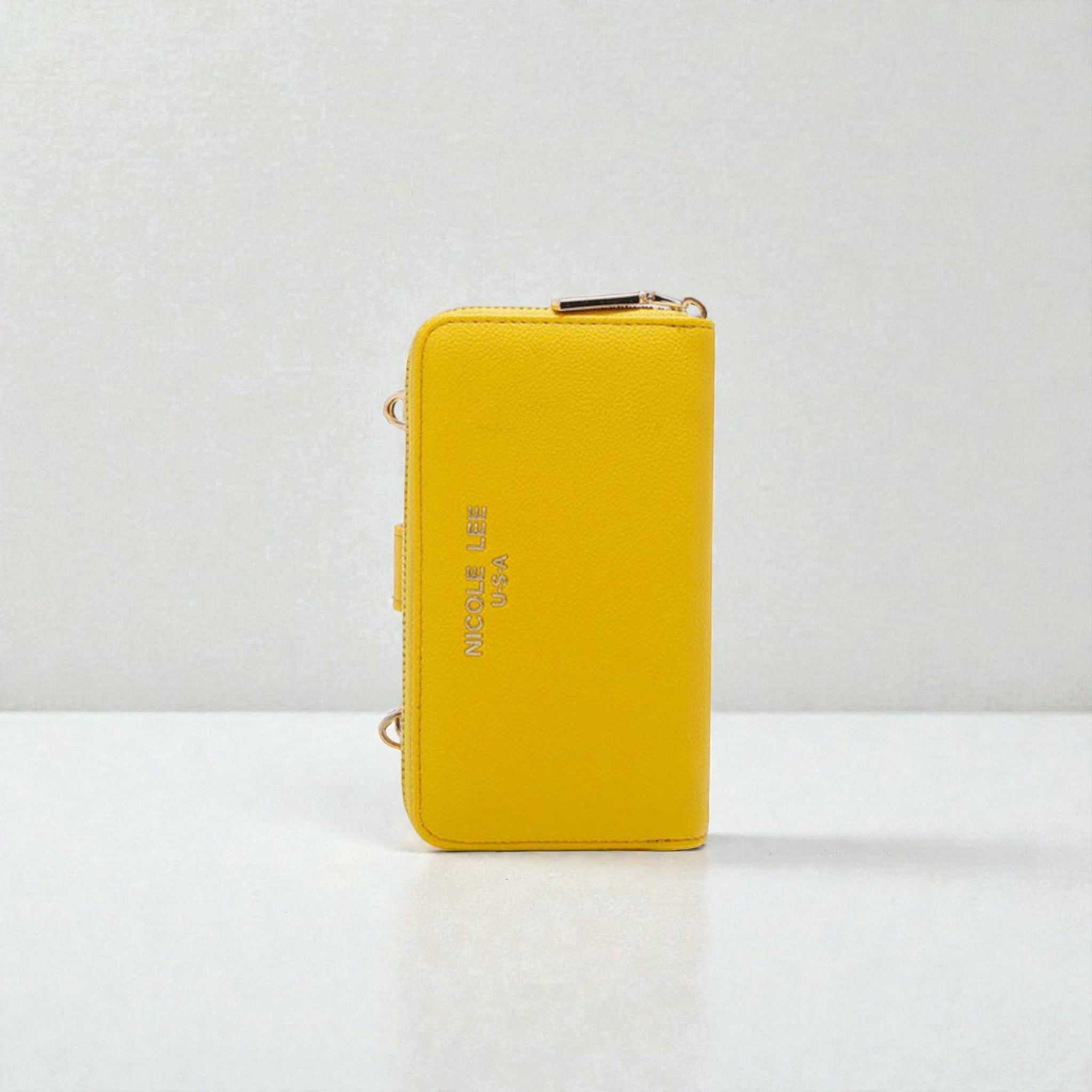 Étui portefeuille à bandoulière en cuir végétalien pour téléphone portable en 2 parties
