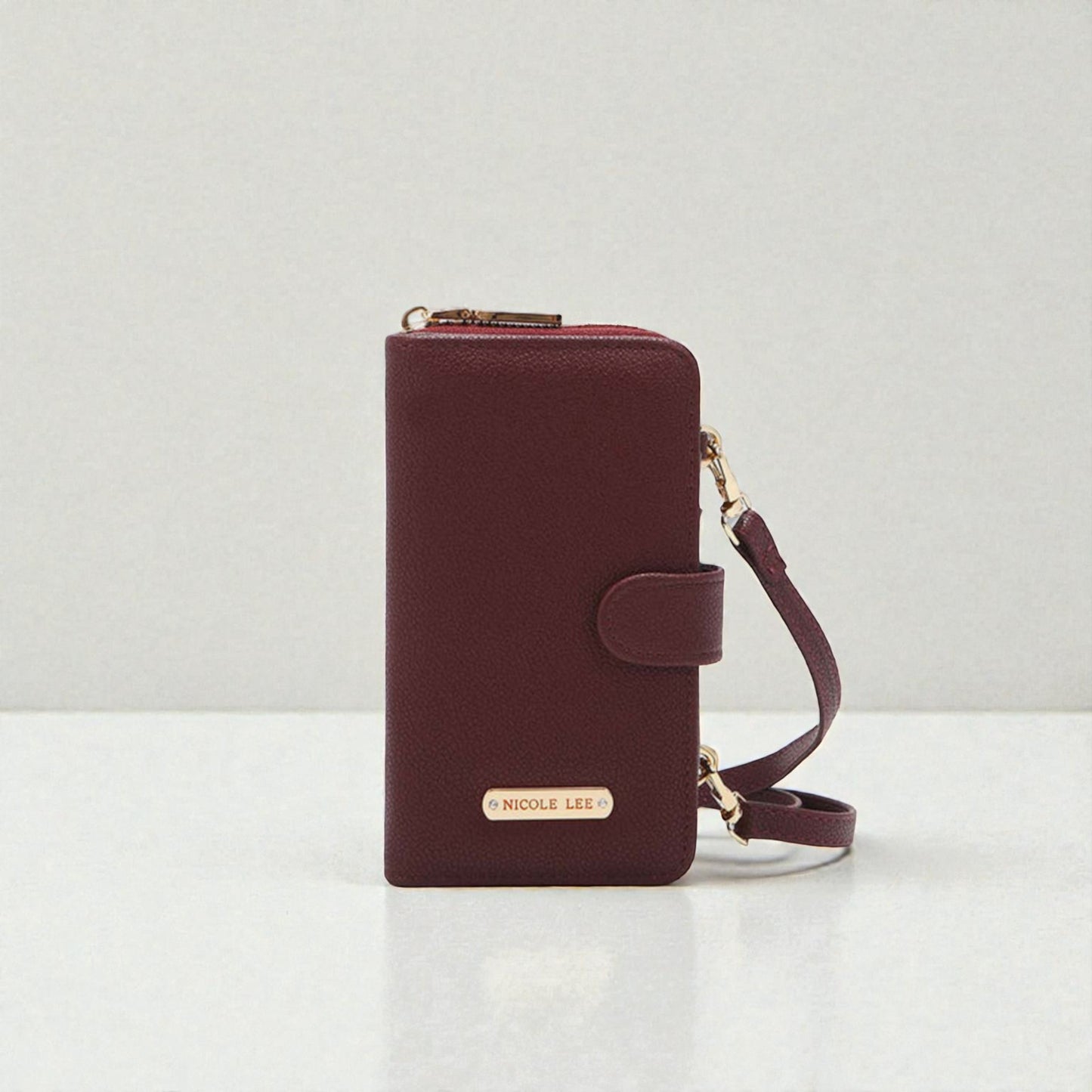 Cartera tipo cartera para teléfono de dos piezas de piel vegana