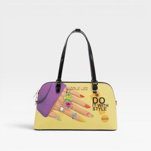 Vegan Leather Nail Polish Dome Shoulder Bag