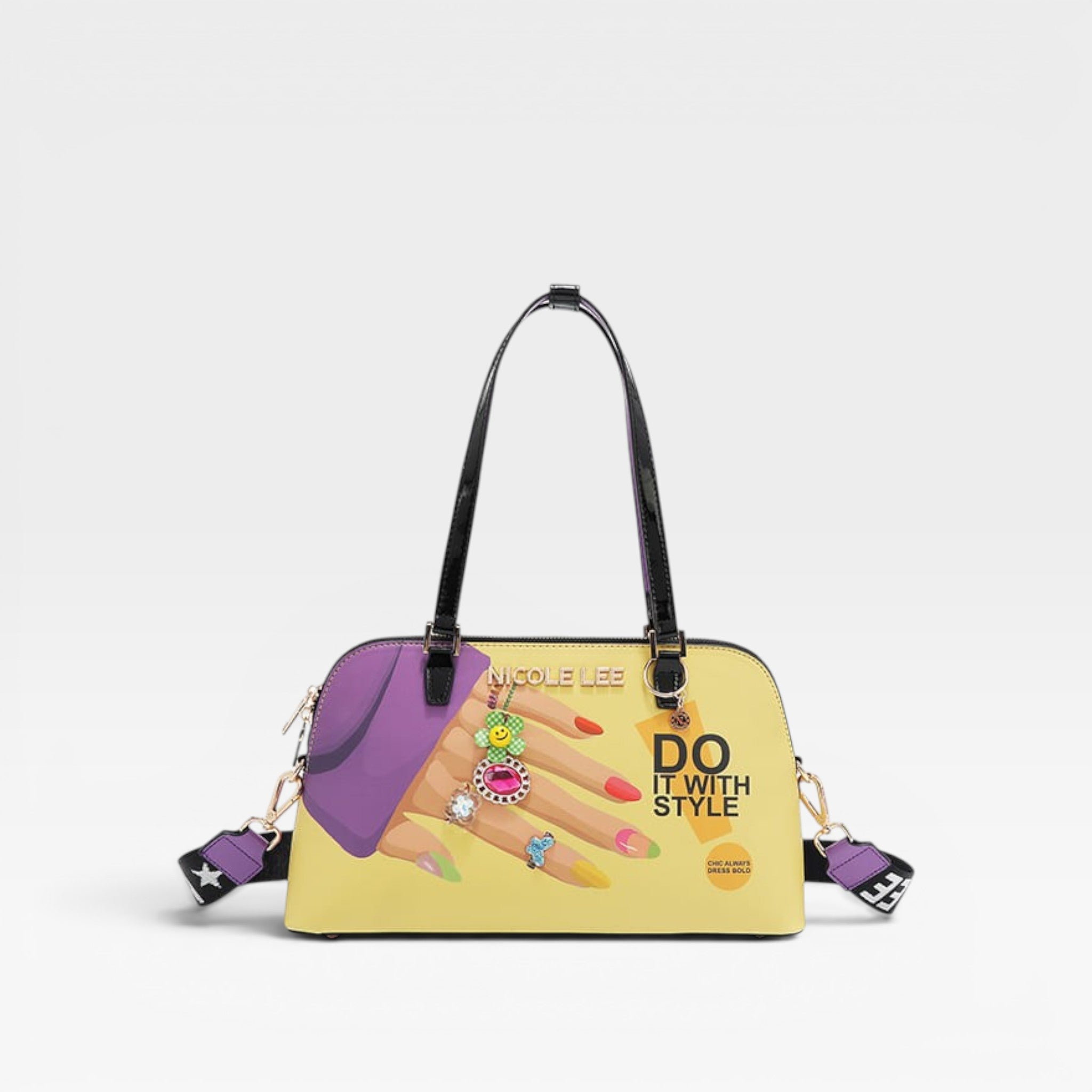 Vegan Leather Nail Polish Dome Shoulder Bag