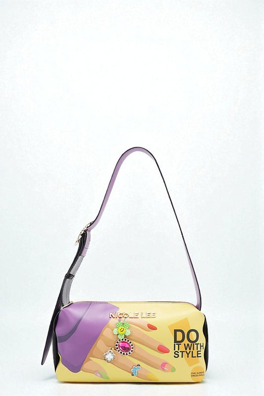 Vegan Leather Nail Polish Shoulder Bag