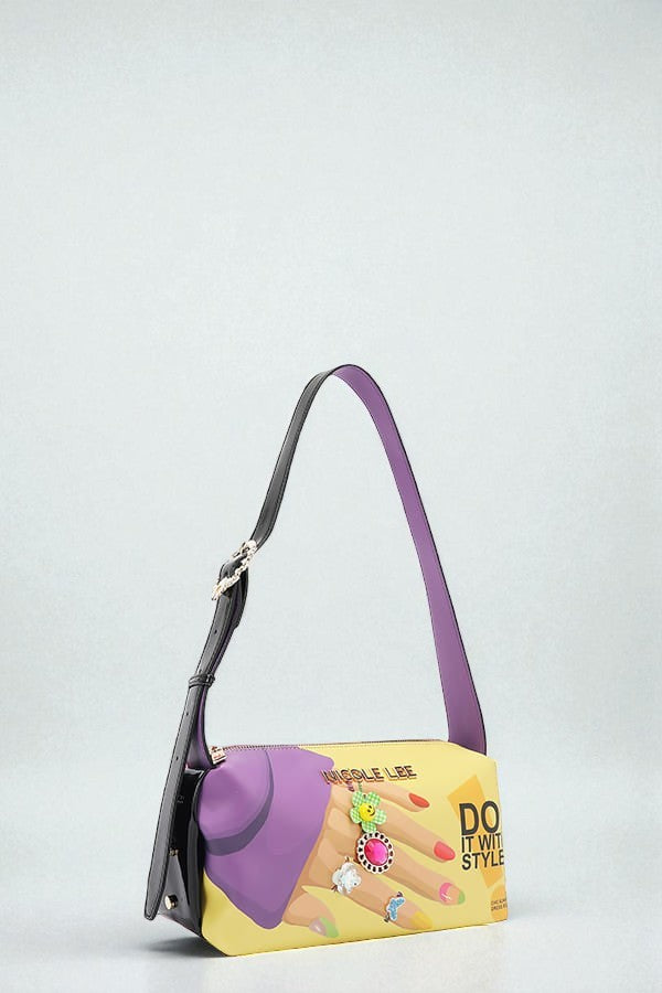 Vegan Leather Nail Polish Shoulder Bag