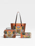 Vegan Leather Sun and Sand 3 Piece Handbag Set