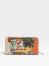 Colorful wallet with tropical design on a white background