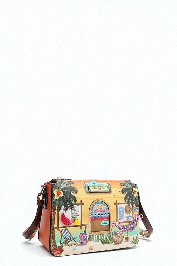 Vegan Leather Sun and Sand Crossbody Bag