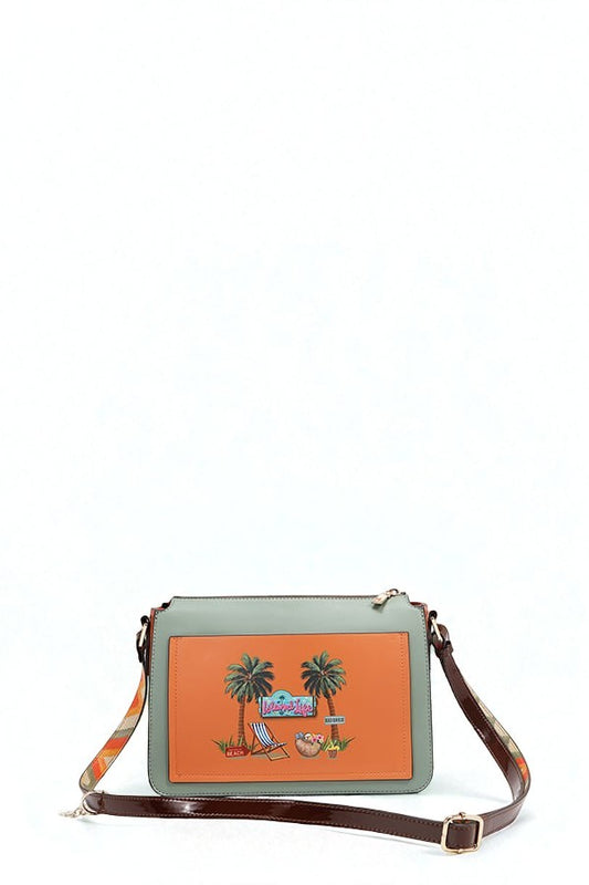 Vegan Leather Sun and Sand Crossbody Bag
