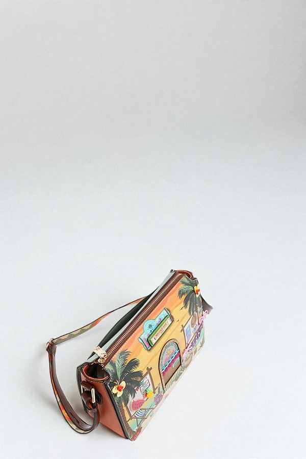 Vegan Leather Sun and Sand Crossbody Bag