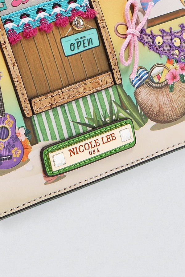 Colorful product with 'Open' sign and 'Nicole Lee USA' label on a white background