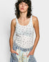 Ivory Floral Ribbed Tank Top