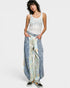 Ivory Floral Ribbed Tank Top