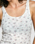 Ivory Floral Ribbed Tank Top