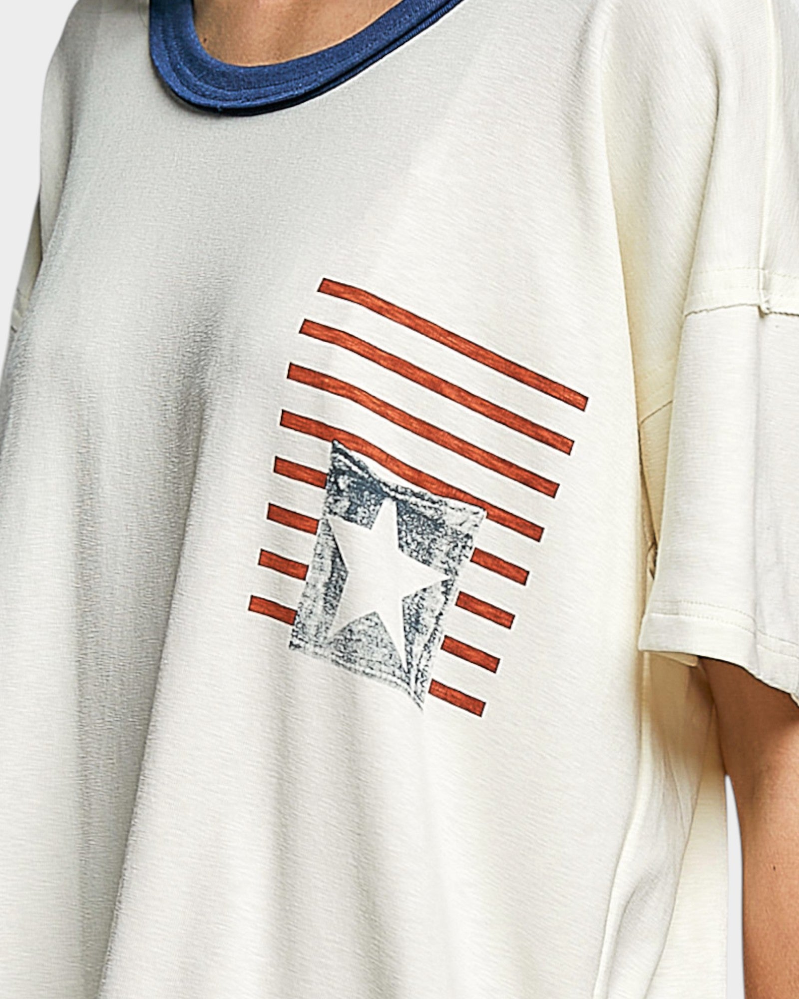 Cream Americana Star Pocket Tee