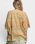 Coral Floral Print Crochet Neck Drawstring Tunic