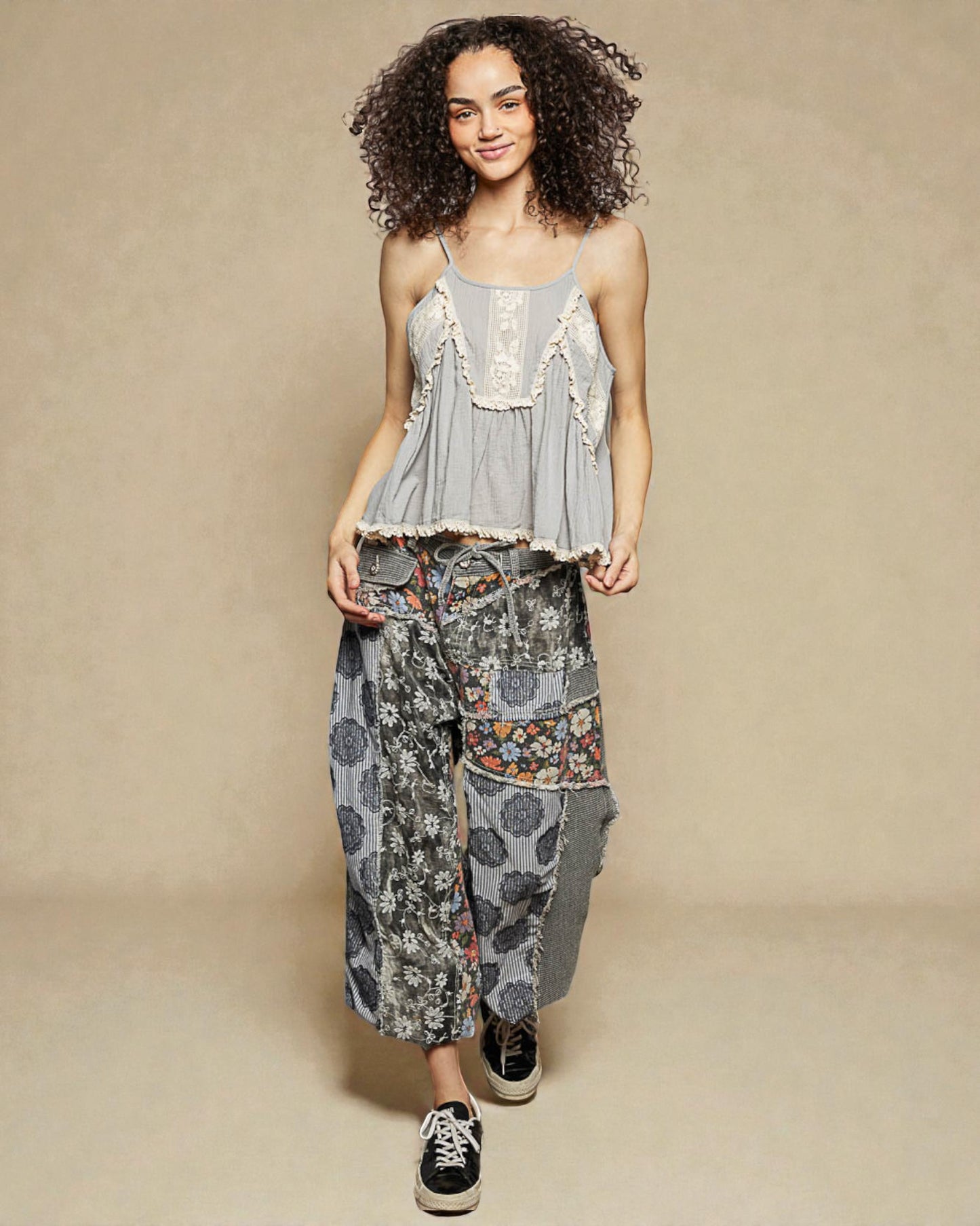 Stone Lace Trim Cami